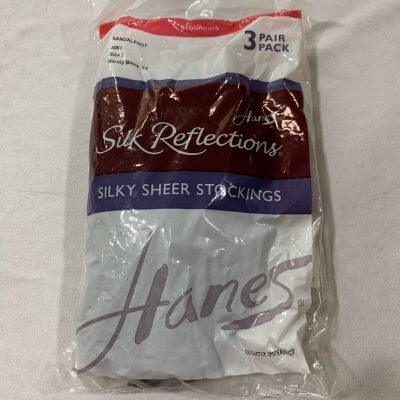 Hanes Womens Silky Reflection Silky Sheer Stockings Barely Black Colored Size 2